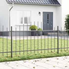 valla de jardín con parte superior arqueada gris 13,6x1 m de acero by , fence panels - Ref: Foro24-3360131, Price: 369,43 €, ...