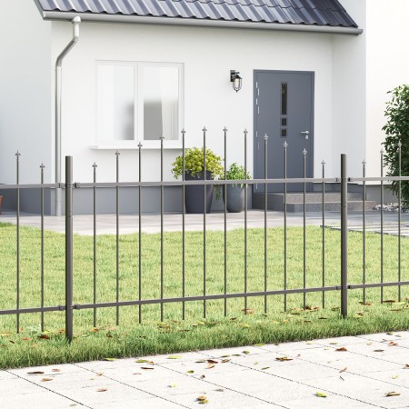valla de jardín con parte superior arqueada gris 13,6x1 m de acero by , fence panels - Ref: Foro24-3360131, Price: 369,43 €, ...