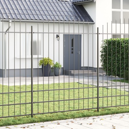 Barrera de Jardín  con Parte Superior en Bucle Gris 13,6x2 m de Acero | Foro24.es | Tu tienda online para hogar, jardín y más Foro24.es