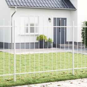 Valla de jardín blanca con parte superior en arco, 3,4x1,25 m de acero by , fence panels - Ref: Foro24-3360138, Price: 124,09...