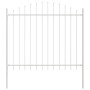Valla de jardín blanca con parte superior en arco, 3,4x1,25 m de acero by , fence panels - Ref: Foro24-3360138, Price: 124,09...