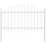 valla de jardín con parte superior en arco blanca 5,1x1 m de acero by , fence panels - Ref: Foro24-3360143, Price: 153,04 €, ...