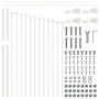 valla de jardín con parte superior en arco blanca 5,1x1 m de acero by , fence panels - Ref: Foro24-3360143, Price: 153,04 €, ...