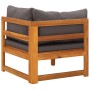 Solid acacia wood corner sofa with dark gray cushions by vidaXL, Modular outdoor sofas - Ref: Foro24-316320, Price: 114,30 €,...