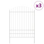 Valla de jardín blanca de acero con parte superior en arco 5,1x2 m by , fence panels - Ref: Foro24-3360147, Price: 269,45 €, ...