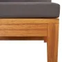 Ecksofa aus massivem Akazienholz mit dunkelgrauen Kissen von vidaXL, Modulare Sofas für den Außenbereich - Ref: Foro24-316320...