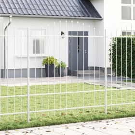 VidaXL Cerca de Jardín con Parte Superior en Arco Blanca 13,6x1,75 m de Acero by , fence panels - Ref: Foro24-3360176, Price:...