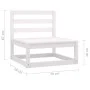 Zentrales Gartensofa aus massivem weißem Kiefernholz von vidaXL, Gartensets - Ref: Foro24-805666, Preis: 89,19 €, Rabatt: %