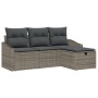 Conjunto de Sofá de Jardín de 4 Piezas con Cojines Grises de Ratán by , Outdoor sofas - Ref: Foro24-3360580, Price: 291,07 €,...