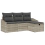 Juego de Sofás de Jardín de 4 Piezas con Cojines Gris Claro Ratán Poly von , Outdoor-Sofas - Ref: Foro24-3360583, Preis: 295,...