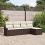 Conjunto de sofá de jardín de 5 piezas con cojines marrón de poliratán by , Outdoor sofas - Ref: Foro24-3360589, Price: 342,8...