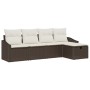 Conjunto de sofá de jardín de 5 piezas con cojines marrón de poliratán by , Outdoor sofas - Ref: Foro24-3360589, Price: 342,8...