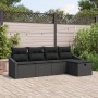 Conjunto de Sofá de Jardín de 5 Piezas con Cojines Negro Polirratán von , Outdoor-Sofas - Ref: Foro24-3360594, Preis: 356,84 ...