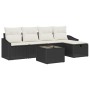 Juego de Sofá de Jardín de 6 Piezas con Cojines Negro Polirratán by , Outdoor sofas - Ref: Foro24-3360598, Price: 373,31 €, D...
