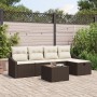 Juego de sofá de jardín de 6 piezas con cojines Marrón Poliratán von , Outdoor-Sofas - Ref: Foro24-3360599, Preis: 391,27 €, ...