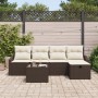 Juego de sofá de jardín de 6 piezas con cojines Marrón Poliratán von , Outdoor-Sofas - Ref: Foro24-3360599, Preis: 391,27 €, ...