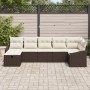 Conjunto de Sofá de Jardín de 7 Piezas con Cojines Marrón Poliratán by , Outdoor sofas - Ref: Foro24-3360629, Price: 462,34 €...
