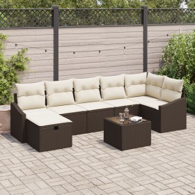 Conjunto de Sofás de Jardín de 8 Piezas con Cojines Marrón Ratán Sintético von , Outdoor-Sofas - Ref: Foro24-3360639, Preis: ...