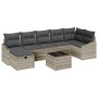 Juego de Sofá de Jardín de 8 Piezas Con Cojines Gris Claro de Poliratán von , Outdoor-Sofas - Ref: Foro24-3360643, Preis: 562...