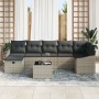Juego de Sofá de Jardín de 8 Piezas Con Cojines Gris Claro de Poliratán von , Outdoor-Sofas - Ref: Foro24-3360643, Preis: 562...