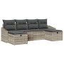 conjunto de sofá de jardín de 6 piezas con cojines de ratán sintético gris claro by , Outdoor sofas - Ref: Foro24-3360653, Pr...