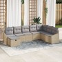 Conjunto de Sofás de Jardín de 8 Piezas con Cojines Beige de Ratán Poli by , Outdoor sofas - Ref: Foro24-3360661, Price: 535,...
