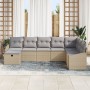 Conjunto de Sofás de Jardín de 8 Piezas con Cojines Beige de Ratán Poli by , Outdoor sofas - Ref: Foro24-3360661, Price: 535,...