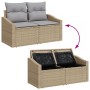 Conjunto de Sofás de Jardín de 8 Piezas con Cojines Beige de Ratán Poli by , Outdoor sofas - Ref: Foro24-3360661, Price: 535,...