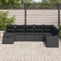 Conjunto de Sofás de Jardín de 8 Piezas con Cojines Negro Poliratán de , Sofás de exterior - Ref: Foro24-3360664, Precio: 529...