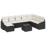 Juego de Sofá de Jardín de 9 Piezas con Cojines Negro Ratán Poli von , Outdoor-Sofas - Ref: Foro24-3360668, Preis: 545,07 €, ...