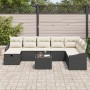 Juego de Sofá de Jardín de 9 Piezas con Cojines Negro Ratán Poli von , Outdoor-Sofas - Ref: Foro24-3360668, Preis: 545,07 €, ...