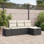 Juego de Sofá de Jardín de 4 Piezas con Cojines de Ratán Sintético Negro by , Outdoor sofas - Ref: Foro24-3360678, Price: 300...