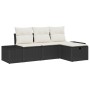 Juego de Sofá de Jardín de 4 Piezas con Cojines de Ratán Sintético Negro by , Outdoor sofas - Ref: Foro24-3360678, Price: 300...