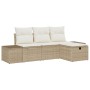 Conjunto de Sofá de Jardín de 4 Piezas con Cojines Ratán Plástico Beige de , Sofás de exterior - Ref: Foro24-3360682, Precio:...