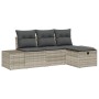 Juego de Sofás de Jardín de 4 Piezas con Cojines de Ratán Sintético Gris Claro von , Outdoor-Sofas - Ref: Foro24-3360683, Pre...
