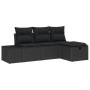 Juego de Sofá de Jardín de 4 Piezas con Cojines de Ratán Negro by , Outdoor sofas - Ref: Foro24-3360684, Price: 320,50 €, Dis...