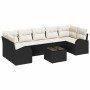 Conjunto de sofá de jardín 8 pcs Negro 55 x 55 x 37 cm