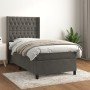 Cama box spring con colchón terciopelo gris oscuro 80x200 cm en Camas y somieres | Comprar online en Foro24