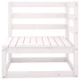 Garden sofa, 2 seats, with white cushions and solid pine wood. by vidaXL, Modular outdoor sofas - Ref: Foro24-805731, Price: ...