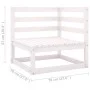 2-Sitzer Gartensofa mit Kissen weiß massivem Kiefernholz von vidaXL, Modulare Sofas für den Außenbereich - Ref: Foro24-805731...