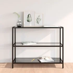 Transparent and black tempered glass shelf 100x36x90 cm by vidaXL, Bookcases and shelves - Ref: Foro24-331630, Price: 105,37 ...