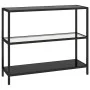 Transparent and black tempered glass shelf 100x36x90 cm by vidaXL, Bookcases and shelves - Ref: Foro24-331630, Price: 105,37 ...