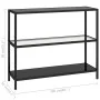 Transparent and black tempered glass shelf 100x36x90 cm by vidaXL, Bookcases and shelves - Ref: Foro24-331630, Price: 105,37 ...