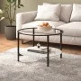 Black tempered glass and white marble coffee table, 70 cm by vidaXL, Side tables - Ref: Foro24-331620, Price: 100,64 €, Disco...