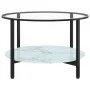 Black tempered glass and white marble coffee table, 70 cm by vidaXL, Side tables - Ref: Foro24-331620, Price: 100,64 €, Disco...