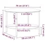 Black tempered glass and white marble coffee table, 70 cm by vidaXL, Side tables - Ref: Foro24-331620, Price: 100,64 €, Disco...
