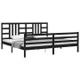 Estructura de cama con cabecero madera maciza negro 200x200 cm de vidaXL, Camas y somieres - Ref: Foro24-3193945, Precio: 172...