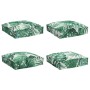 Cojines de Palets para Asiento 4 pcs Patrón de Hoja 40x40x8 cm Tela Oxford by , Cushions for chairs and sofas - Ref: Foro24-4...