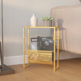 Golden steel magazine rack 35x15x45 cm by vidaXL, Magazine racks - Ref: Foro24-331669, Price: 49,88 €, Discount: %