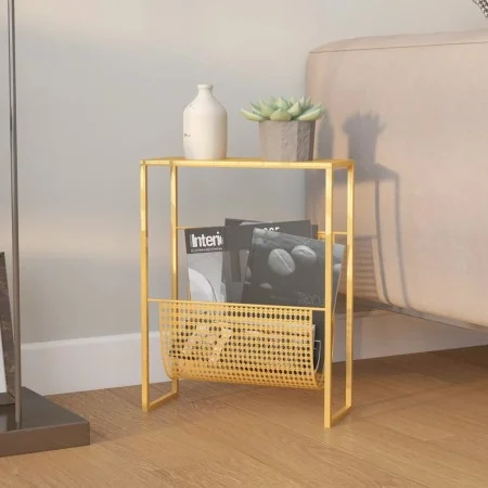 Golden steel magazine rack 35x15x45 cm by vidaXL, Magazine racks - Ref: Foro24-331669, Price: 48,94 €, Discount: %